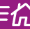 Ikon för snabb inflytt (lila bakgrund med tre lodräta streck och ett hus i kursivt)
