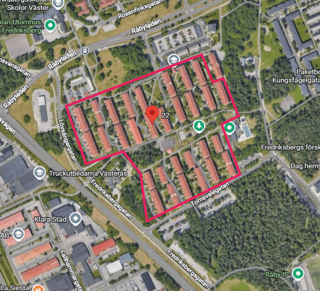 Karta över Fredriksberg